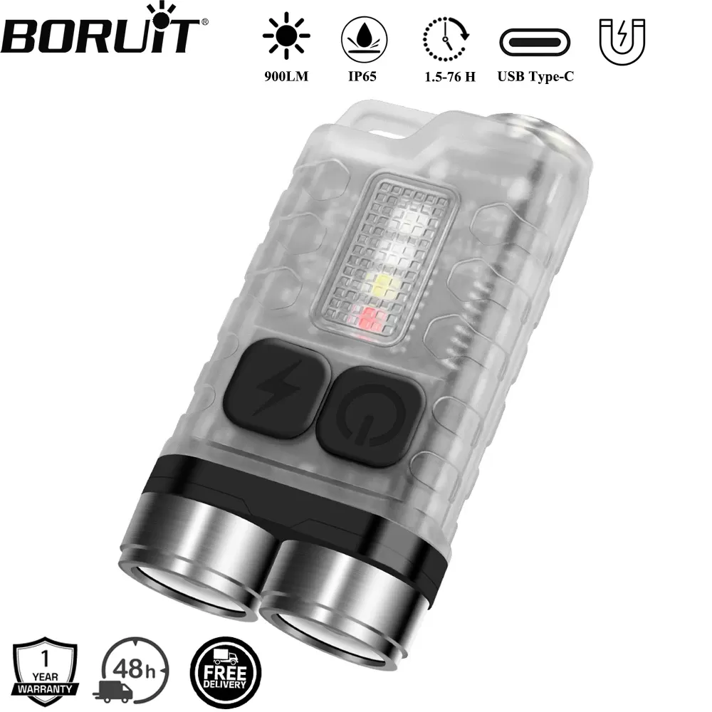 פנס UV קומפקטי BORUiT V3 עם טעינה מסוג Type-C