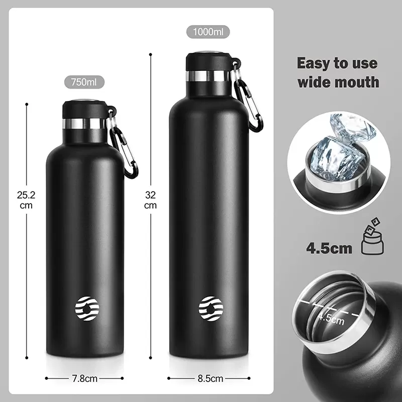 FEIJIAN Stainless Steel Thermos Bottle 1000ml Sports Flask Vacuum Insulated Water Bottle Leak Proof BPA Free - תמונה 5