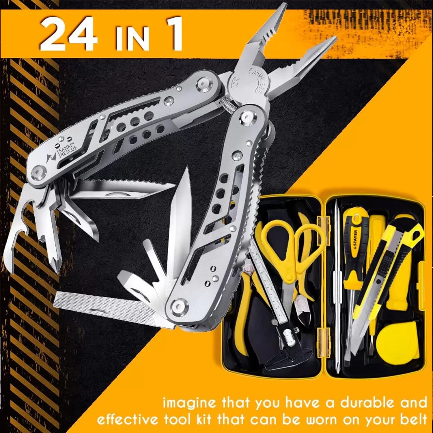 כלי עבודה 24 ב-1 - פנס צבאית מתקדמת - תמונה 3