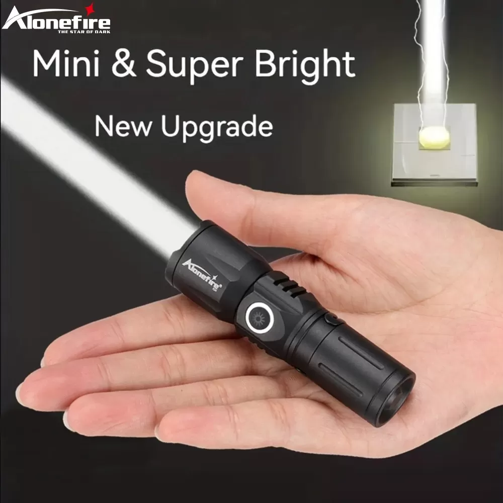 פנס מיני נטען USB עם אור לבן חזק