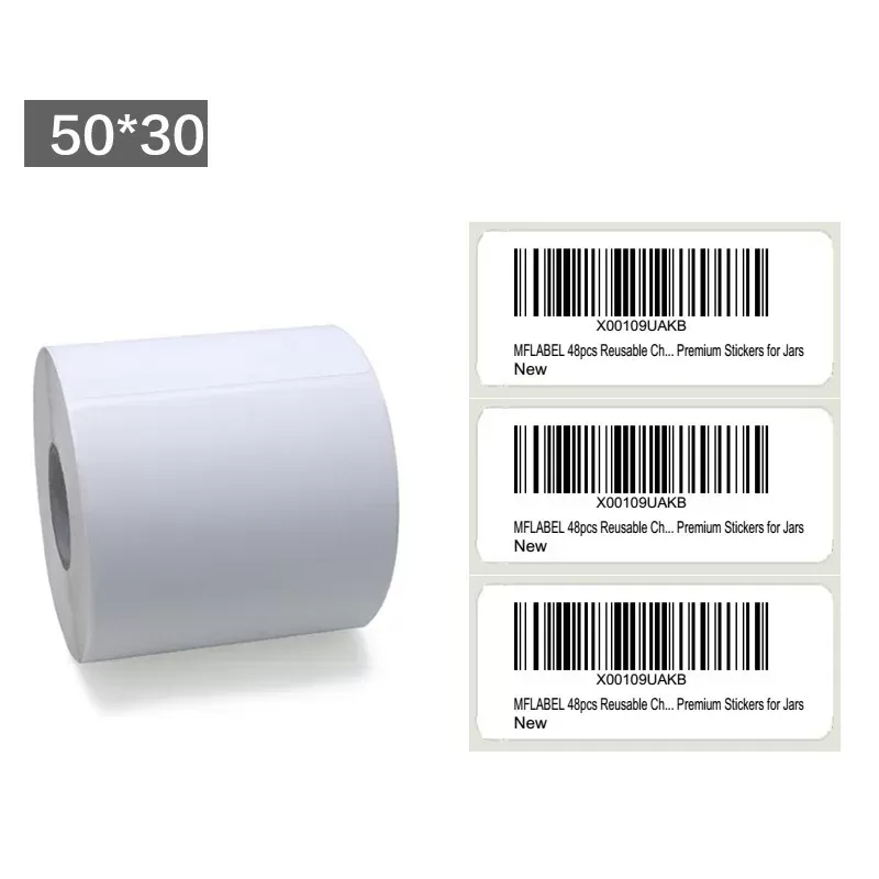 Product Labels for Amazon 30x50mm Direct Thermal Removable Blank Labels Rectangle Self-Adhesive Writable Barcode Supermarket