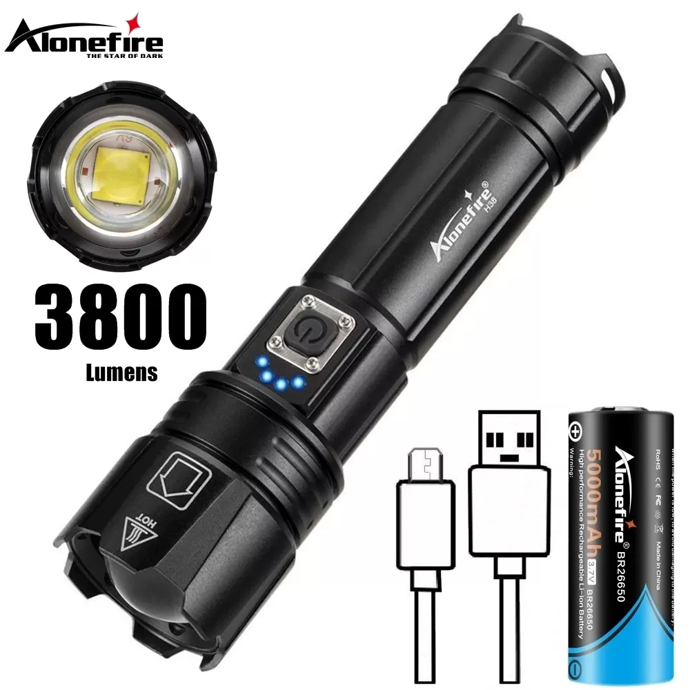פנס טקטי נטען 30W עם זום XHP70