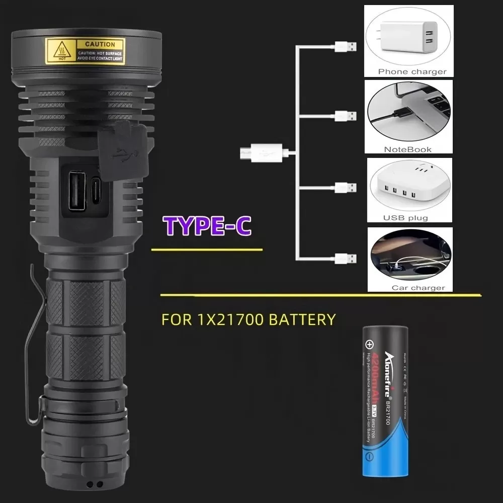 פנס LED 60W עוצמתי - נטען USB - תמונה 6