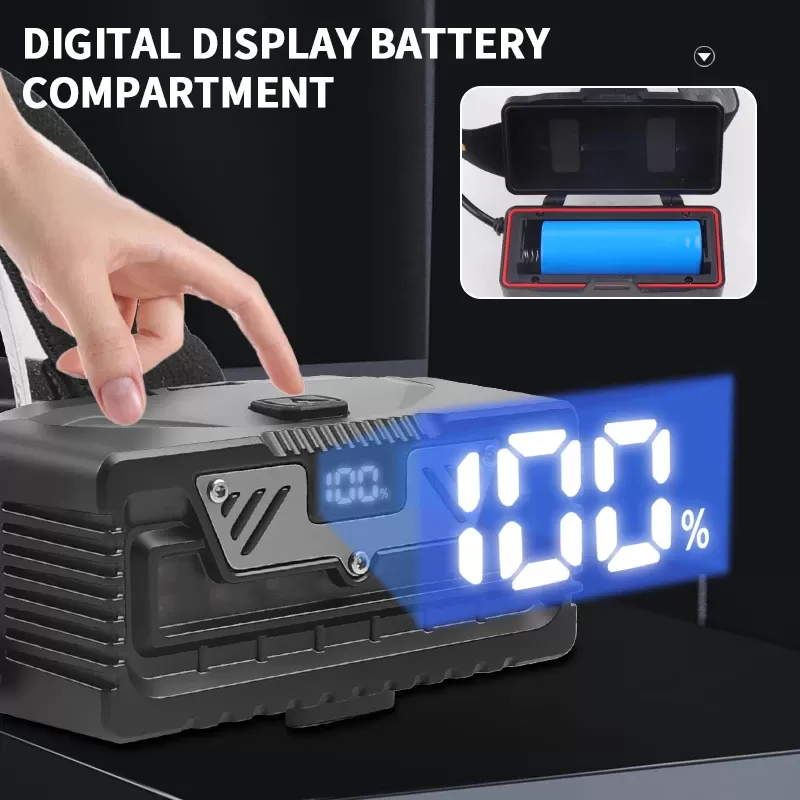פנס ראש נטען XHP360 LED עוצמתי - תמונה 2