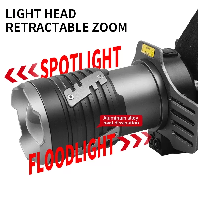 פנס ראש נטען XHP360 LED עוצמתי - תמונה 3
