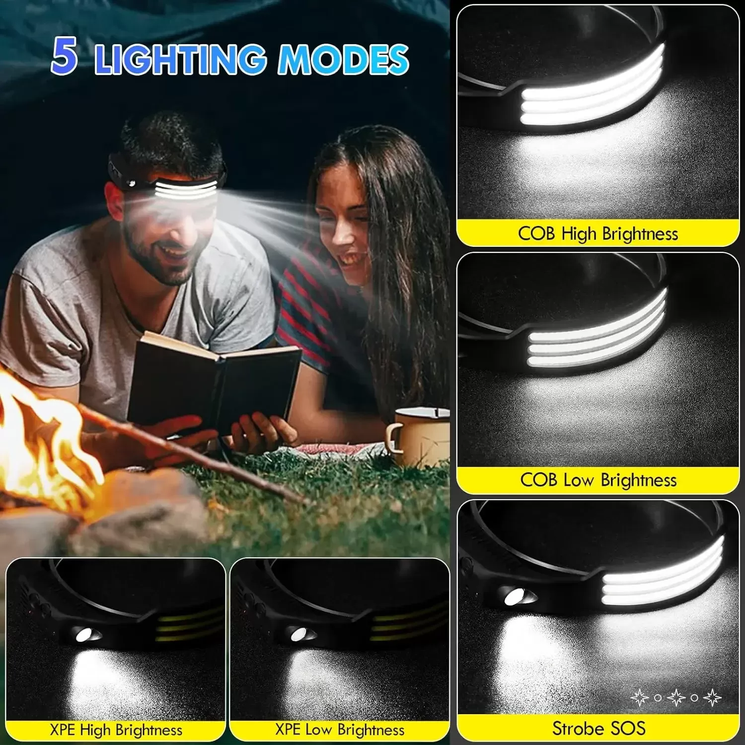 פנס ראש KDULIT - פנס LED חזק ונטען - תמונה 3