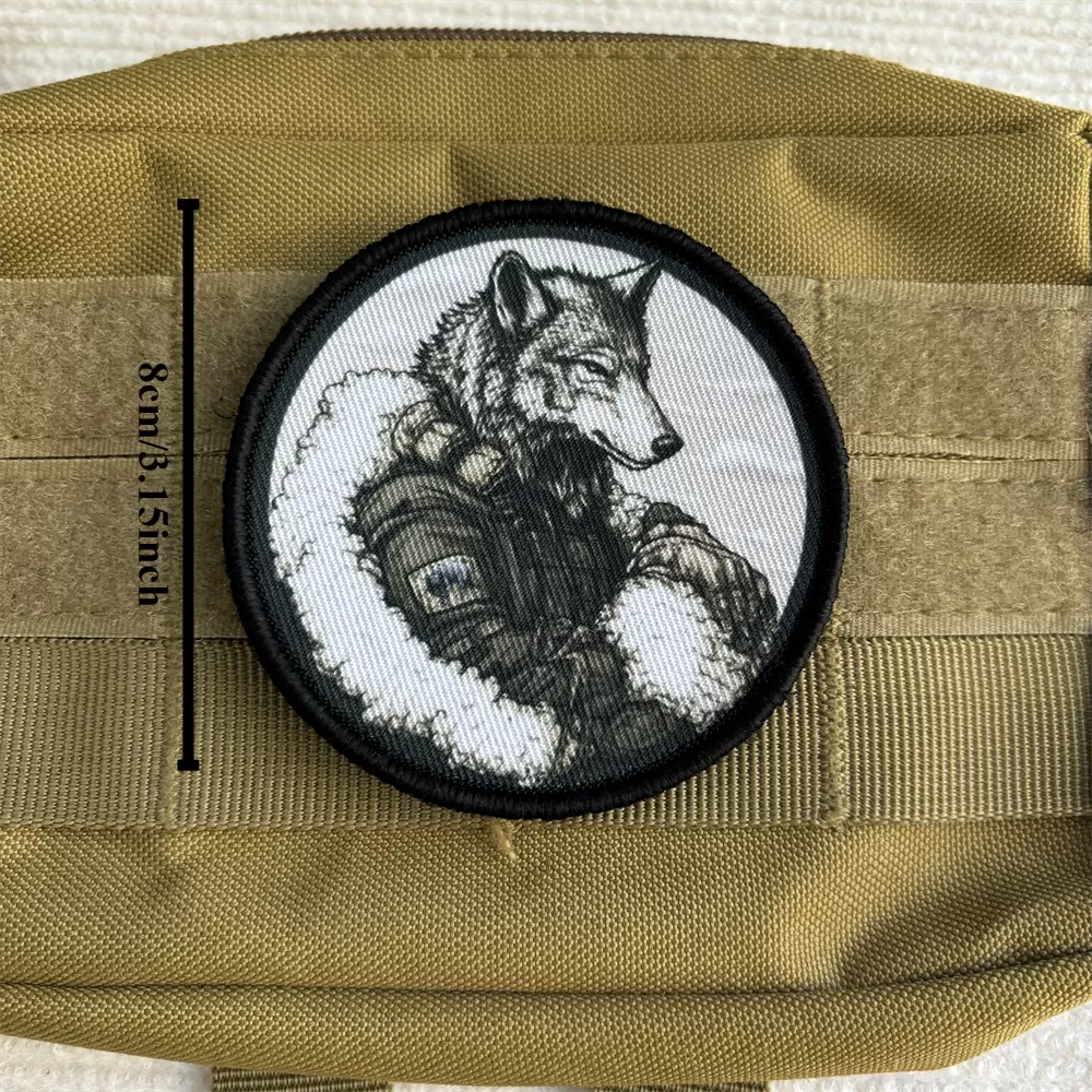 Wolf in Sheep's Clothing Warrior Tactical Patch Military Wolf Morale Badge Armband Printed Hook&Loop Patches Backpack Stickers - תמונה 4