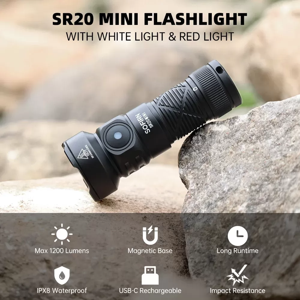 פנס סופרן SR20 MINI 1200lm - קומפקטי ועמיד במים - תמונה 2