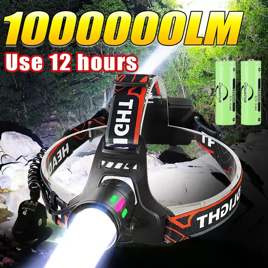 פנס ראש LED נטען 1000000LM