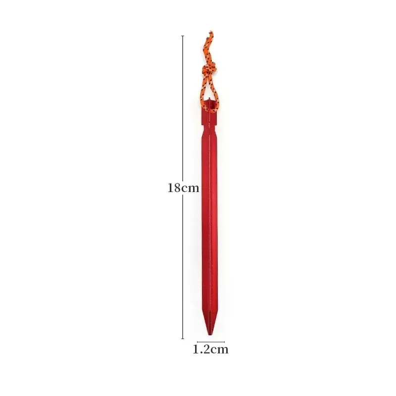5/10pcs 18cm Tent Pegs Aluminum Tent Stake Ground Nails with Reflective Rope Outdoor Camping Hiking Equipment Tent Accessories - תמונה 6