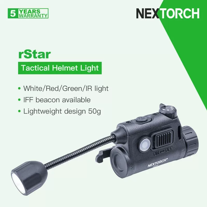 פנס קסדה טקטי Nextorch rStar עם מספר מקורות אור