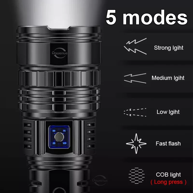 פנס LED נטען 1500W - תאורה עוצמתית - תמונה 3