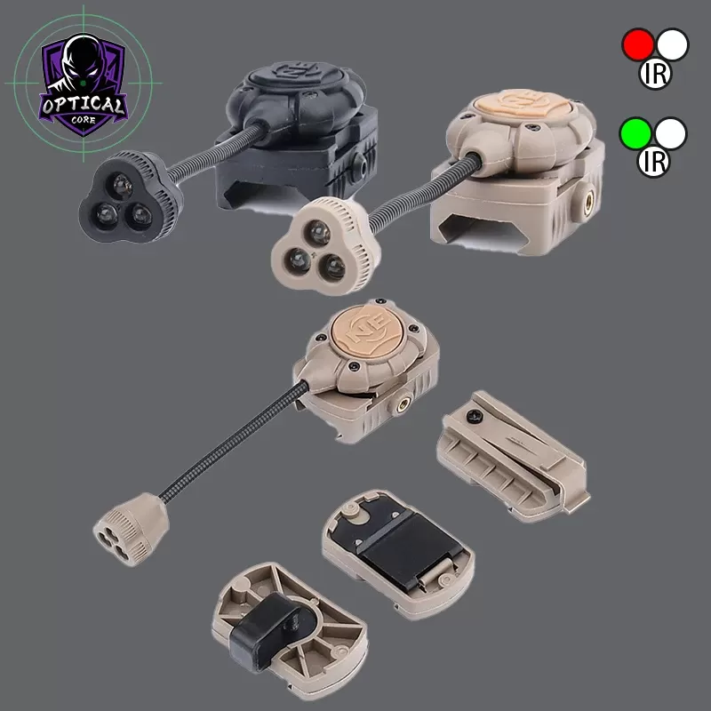 פנס קסדה טקטי MPLS LED עם אור לבן/אדום/ירוק