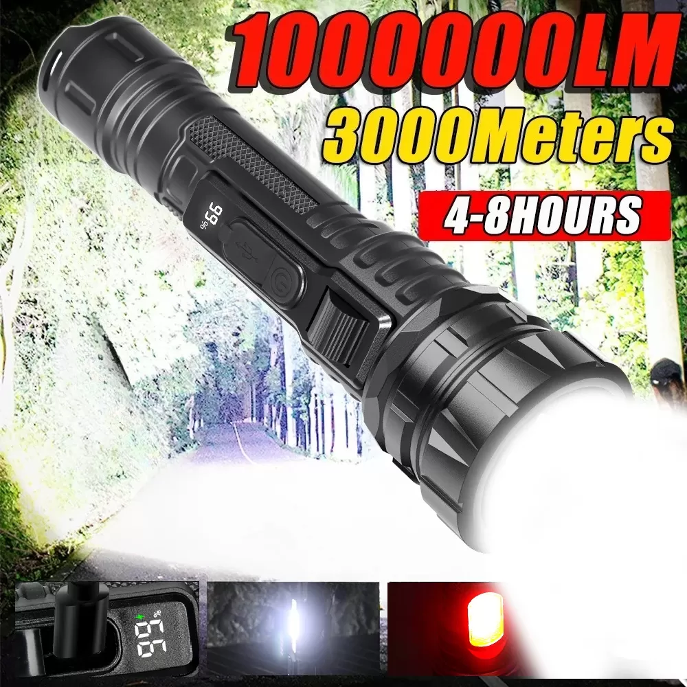פנס LED נייד עם טעינה USB - 6 מצבים