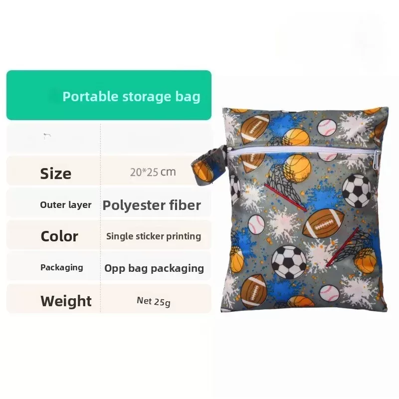 20x25cm Baby Diapers Bag Waterproof PUL Wet Dry Nappy Bag Travel Outdoor Diaper Carry Pack with Zipper Stroller Mini Handbag - תמונה 3