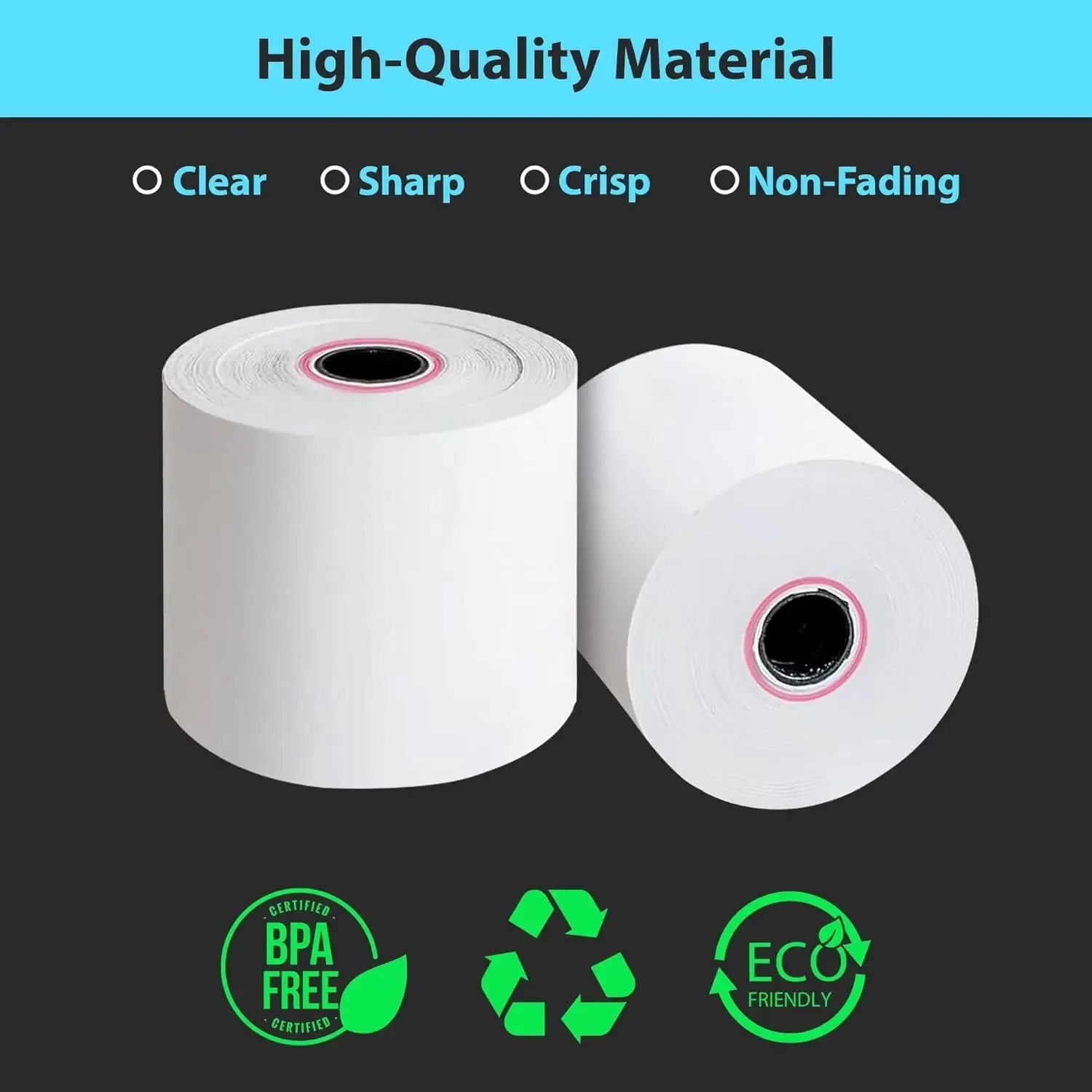 80X80mm Tharmal Paper Till Rolls for PDQ Machines 1 Roll Thermal Receipt Roll Card Machine Printer Paper Rolls - תמונה 6