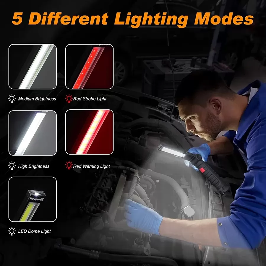 פנס LED נייד עם וו מגנטי - פתרון תאורה מושלם - תמונה 3