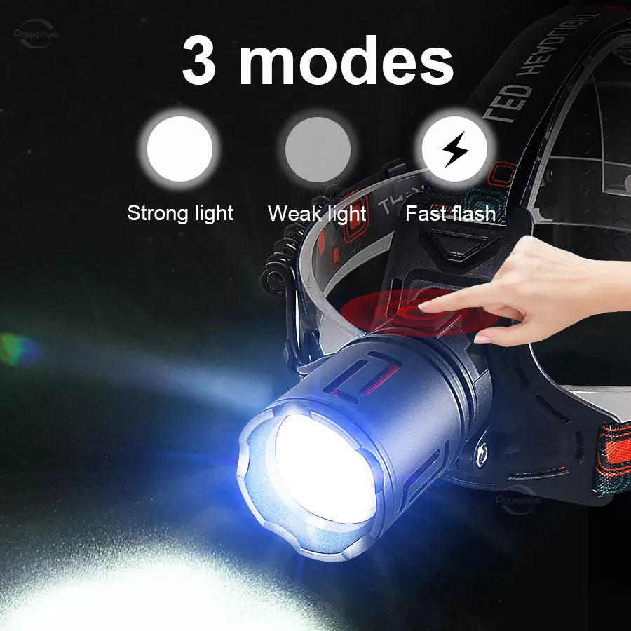 פנס ראש נטען USB עוצמתי 98000000LM - תמונה 3