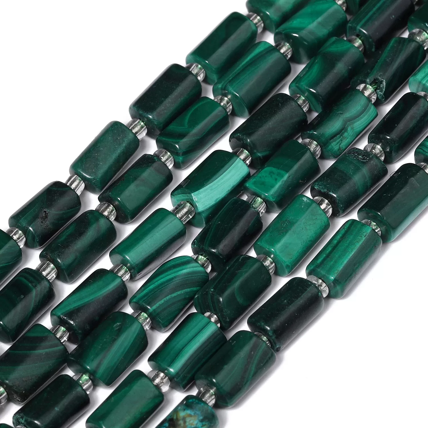Wholesale Natural Malachite Gems Beads 8-11mm Irregular Cylinder Shape Beads for Jewelry Making Diy Bracelet Accessories