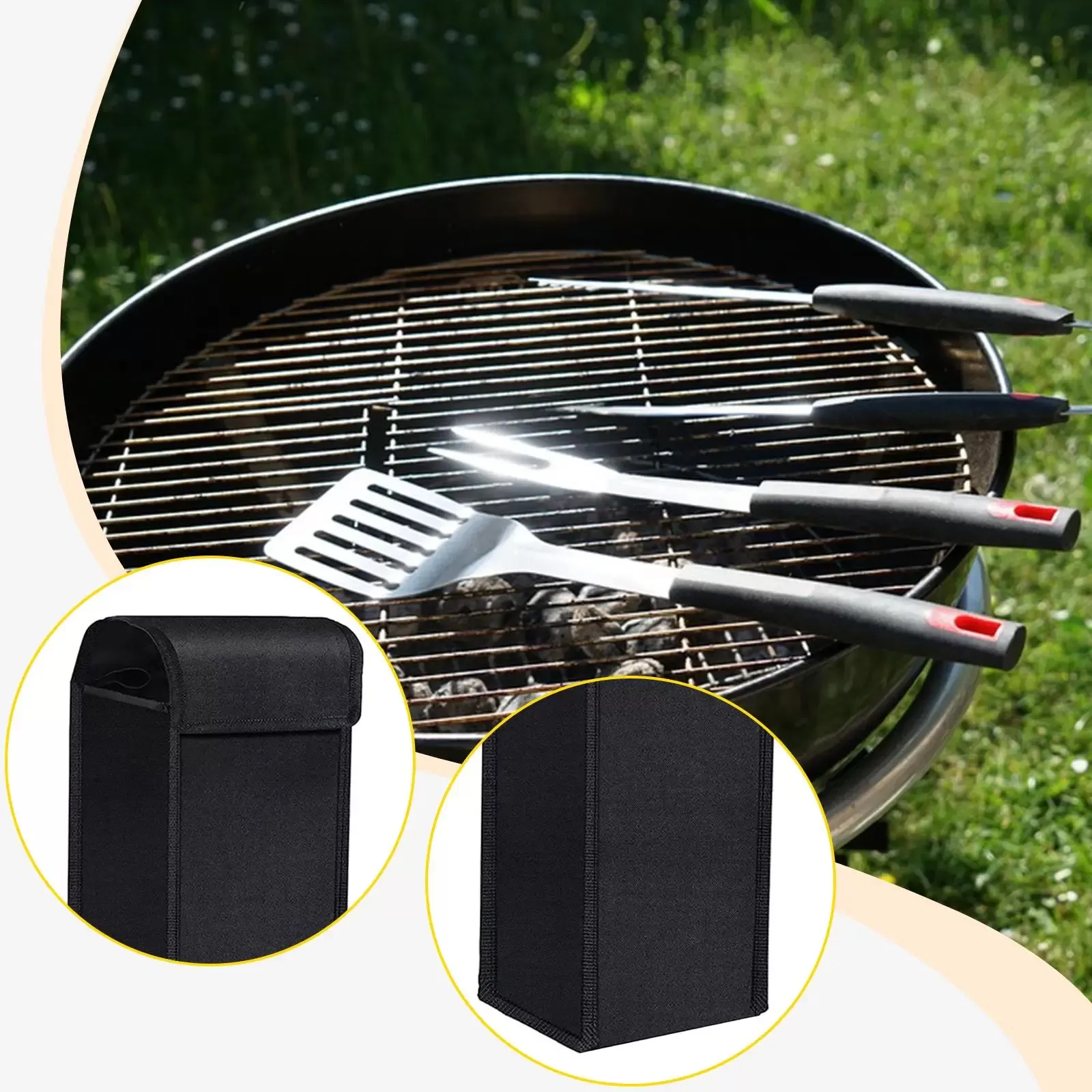 Portable Grill Tool Organizer Bag for Camping Picnic 19.3x5.9inch Waterproof - תמונה 4