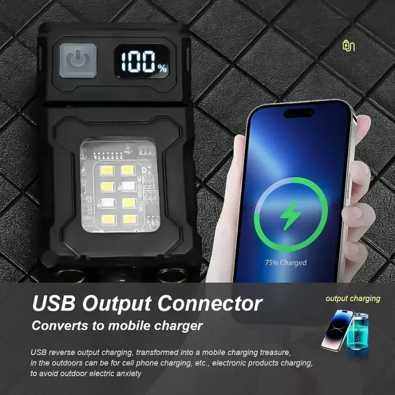 פנס ידני קומפקטי עם טעינה USB - עמיד למים - תמונה 2