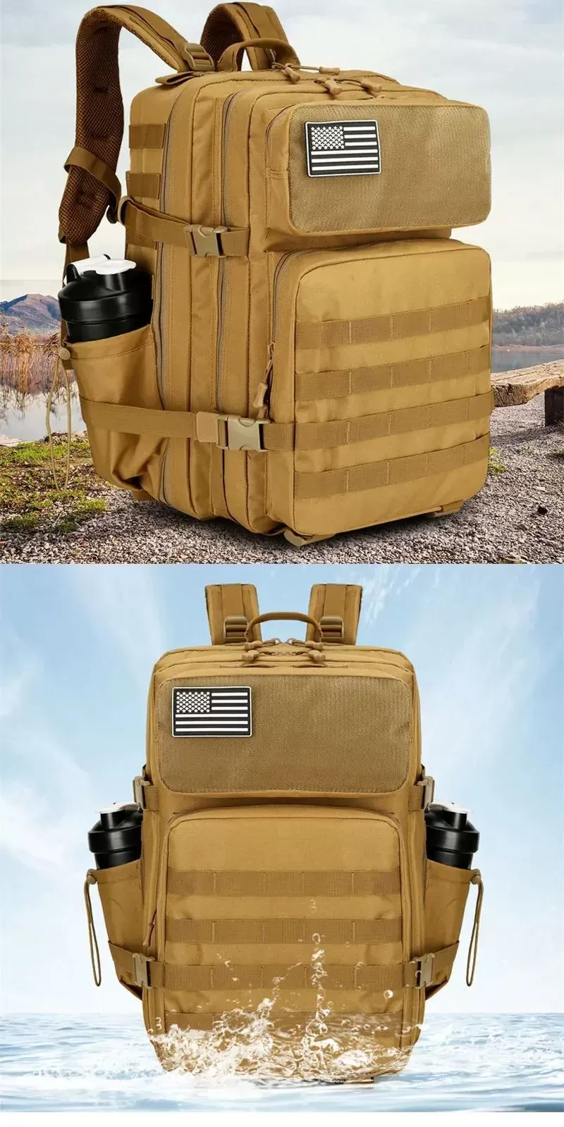 תיק גב טקטי MOLLE 45L לגברים - תמונה 4