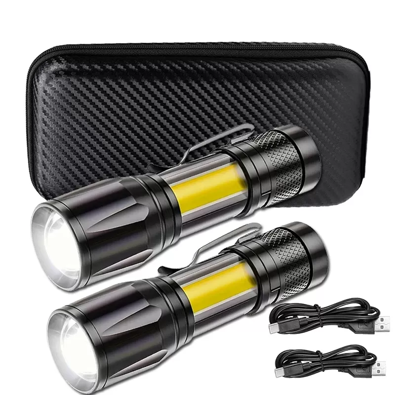פנס LED קומפקטי נטען עם זום