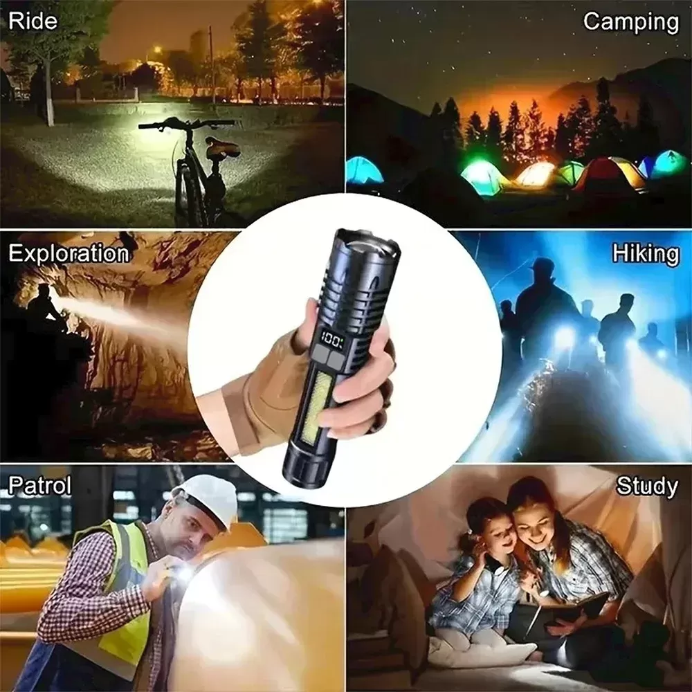 פנס טקטי LED עוצמתי עם טעינה USB - תמונה 6