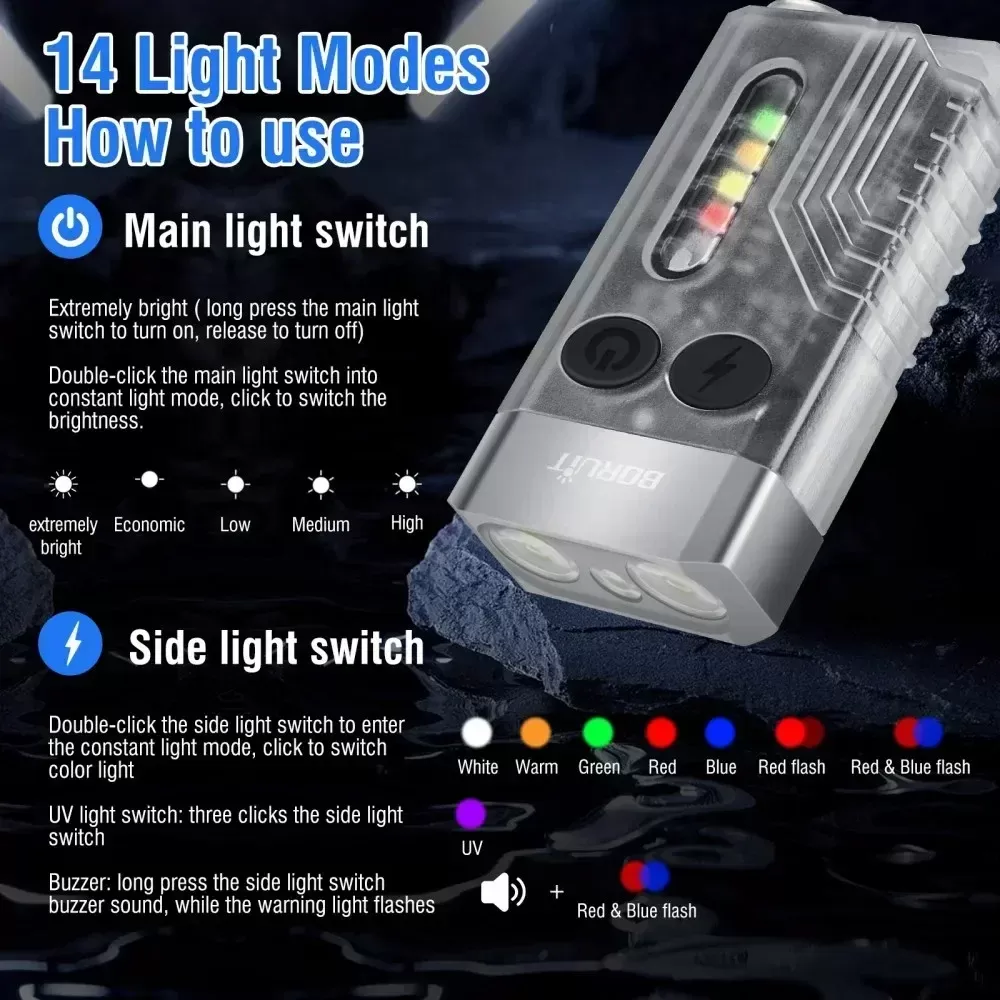 פנס UV קומפקטי BORUiT V10 - פתרון נייד - תמונה 5