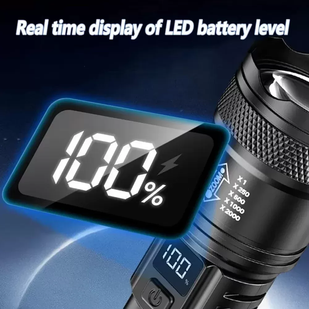 פנס טקטי נטען LED 100000LM עמיד במים - תמונה 6