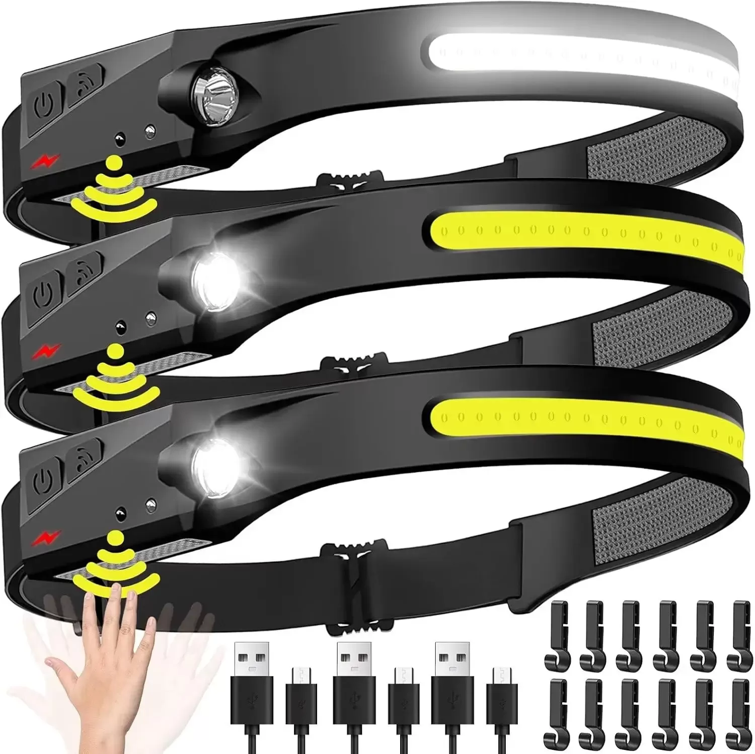 פנס ראש LED נטען עם 5 מצבי תאורה