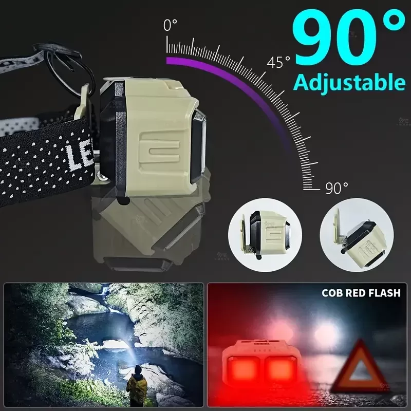 פנס ראש LED COB נטען עמיד במים - תמונה 3