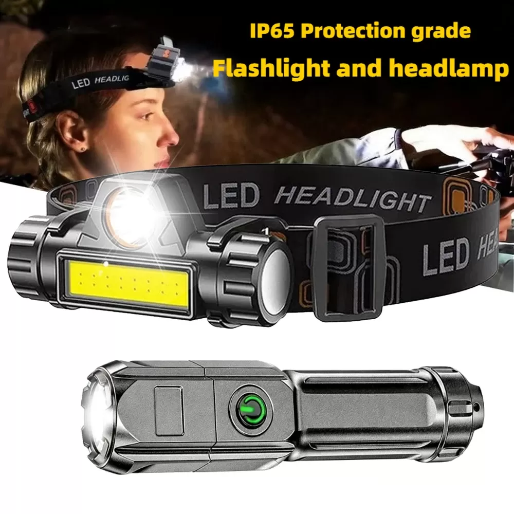 פנס ראש LED נטען USB - עוצמתי ועמיד במים
