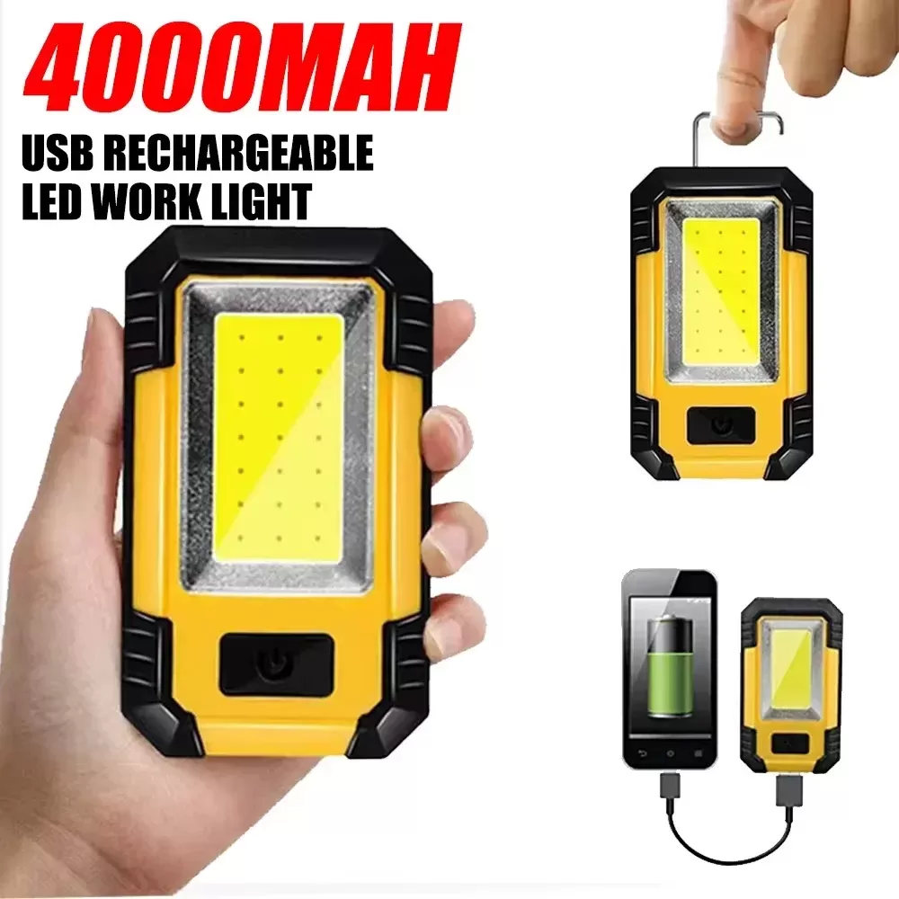 פנס עבודה נטען 4000mAh בהיר במיוחד - תמונה 2