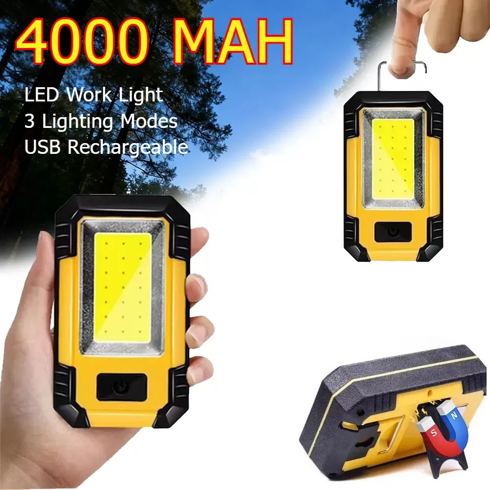 פנס עבודה נטען 4000mAh עם אור חזק במיוחד