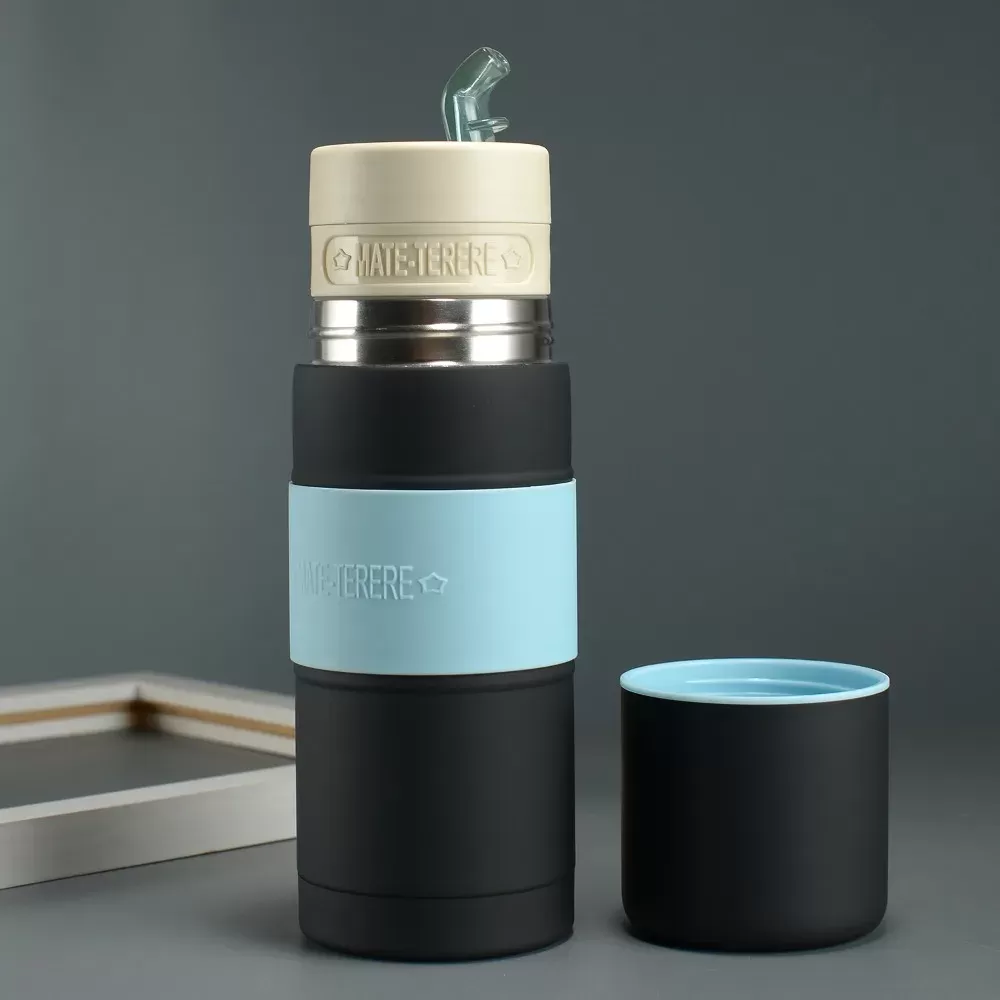 Stainless Steel Yerba Mate Tea Cup 700/500ml with Filter Straw Insulated Bottle Leak-proof Dropr-proof Vacuum Flask Outdoor - תמונה 2