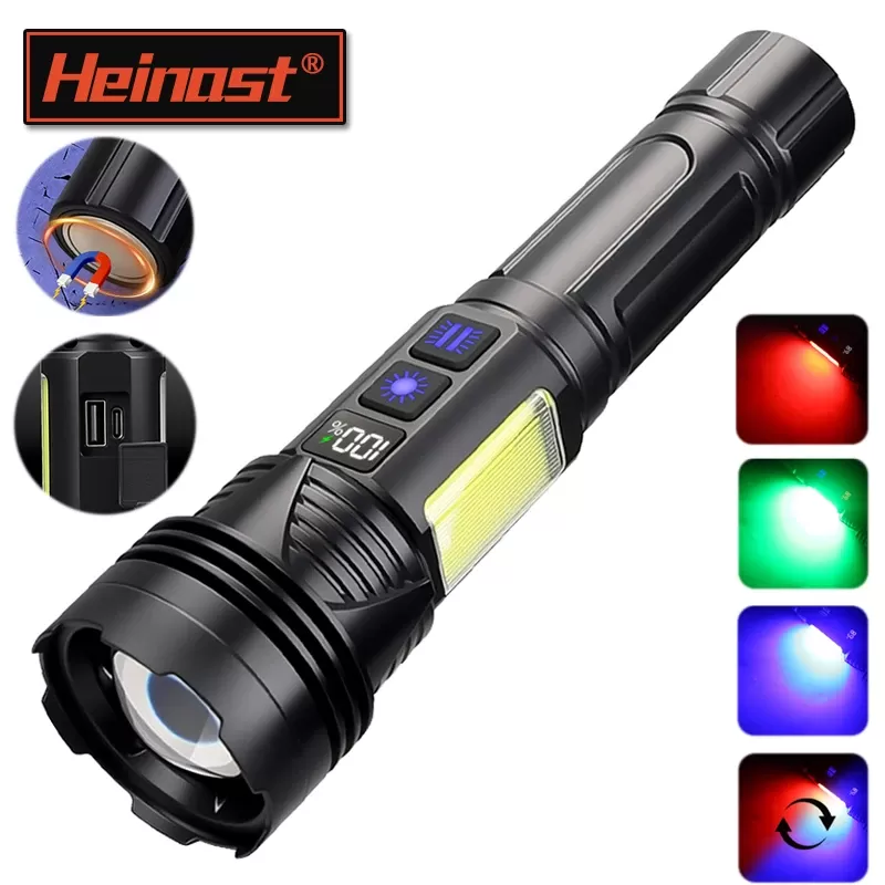 פנס ידני חזק עם טכנולוגיית LED ומטען USB