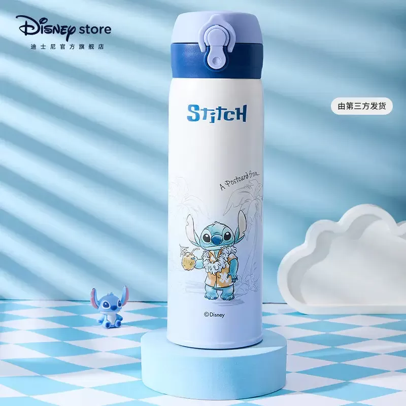Disney Insulated Vacuum Water Bottle 480ml Portable Flask With Nick Wilde Lotso Stitch Patterns For Office Outdoor Ideal Gift