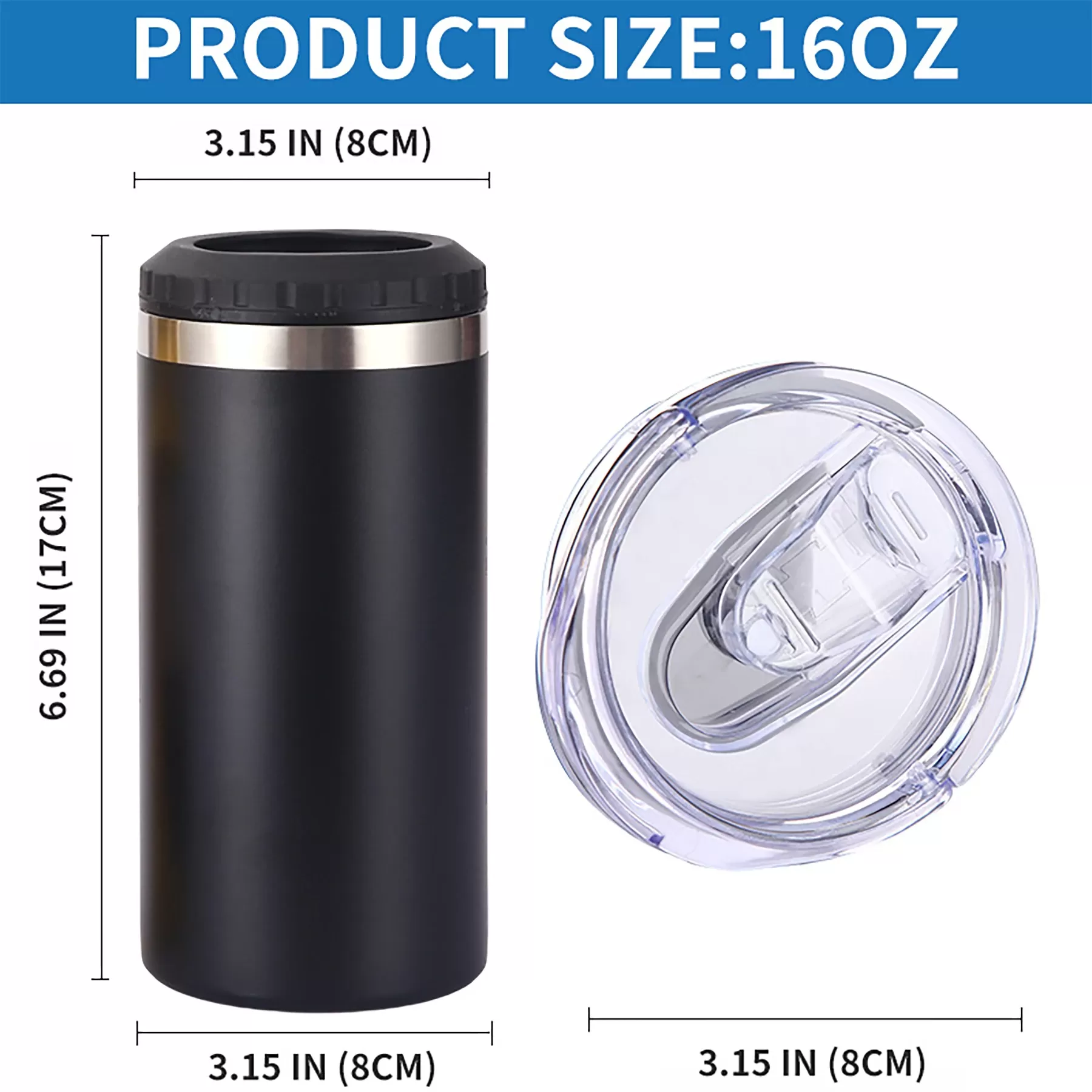 כוס שימור קור רב-תכליתית 16oz - איכות גבוהה - תמונה 2