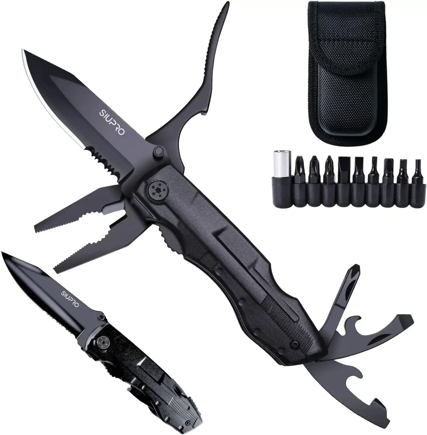 Men's Tactical Multitool Pocket Knife with Plier Set for Camping Survival Hiking Gear Screwdriver Kit Gift Idea