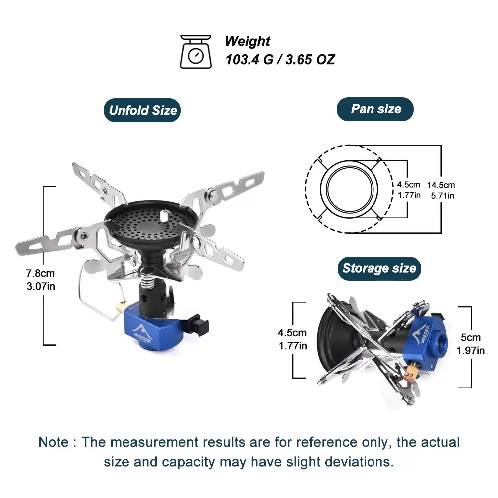 כירת גז לקמפינג 3300W עם מצת - תמונה 3