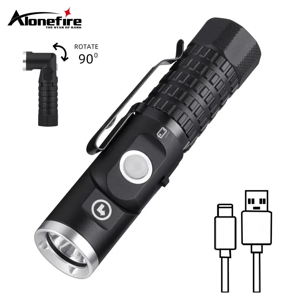 פנס LED קומפקטי עם ראש מסתובב 90°