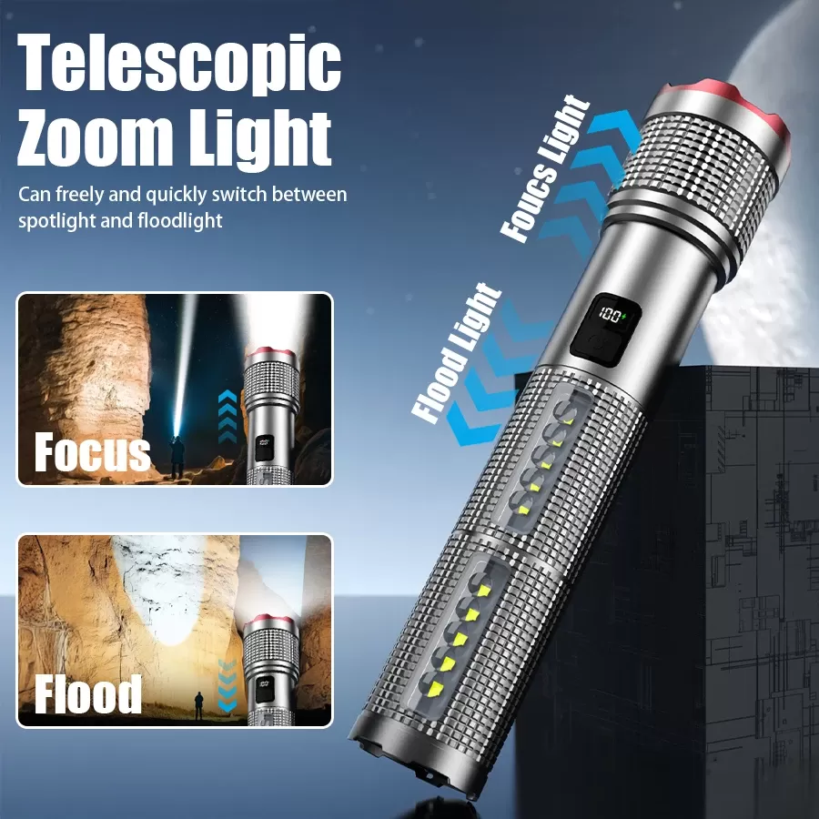 פנס LED נטען 5000 MAH עמיד במים - תמונה 3
