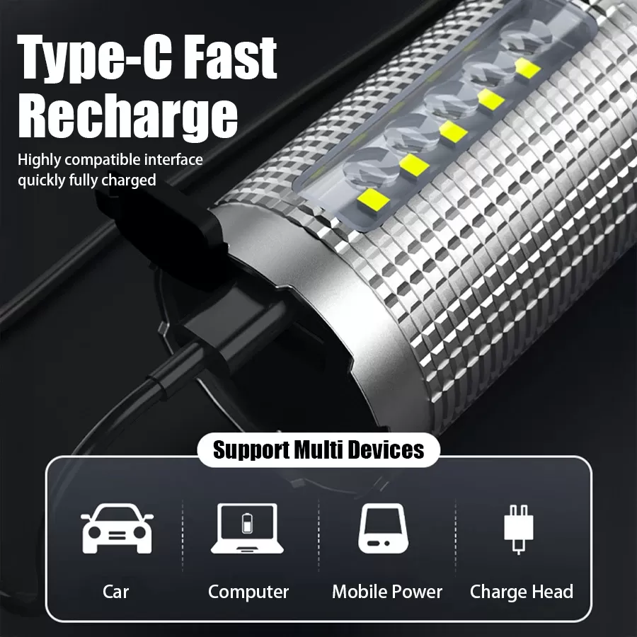 פנס LED נטען 5000 MAH עמיד במים - תמונה 6