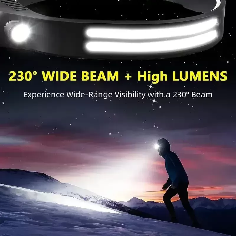 פנס ראש LED נטען עם חיישן - פתרון מושלם לפעילויות חוץ - תמונה 2