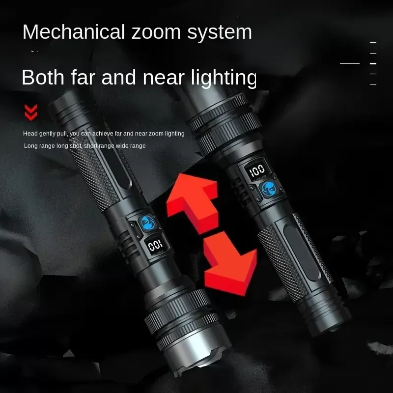 פנס LED עוצמתי 900000LM עם טעינה Type-C - תמונה 5