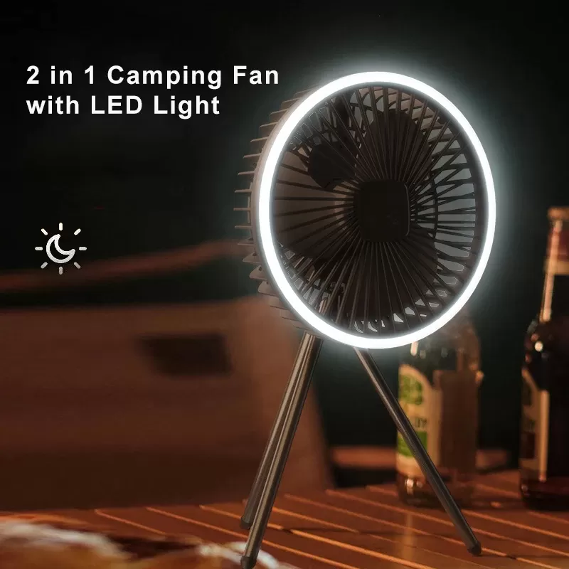 מאוורר נייד לקמפינג עם LED - תמונה 2